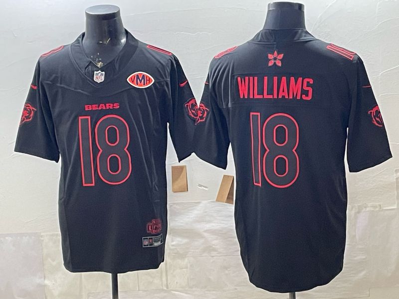 Men 2026 Chicago Bears #18 Williams Black 4th generations Nike Limited NFL Jersey 02
